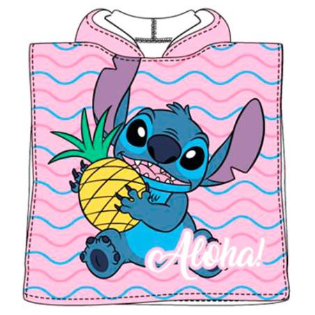 Poncho toalla Stitch Disney microfibra