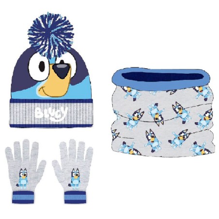 Conjunto gorro guantes braga cuello Bluey