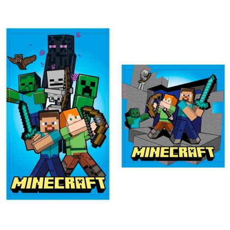 Set 2 toallas baño Minecraft algodon