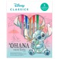 Blister cuaderno + 6 boligrafos gel Stitch Disney