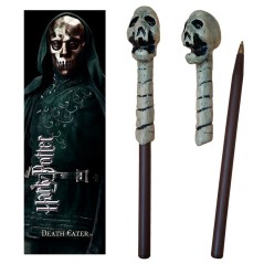 Varita boligrafo y marcapaginas Death Eater Skull Harry Potter