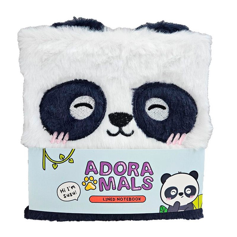 Cuaderno peluche A5 Oso Panda Adoramals