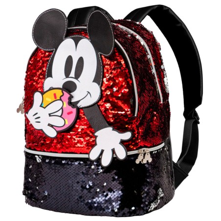 Mochila Donut Mickey Disney lentejuelas 32cm