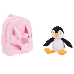 Mochila reversible + peluche Peggie Pinguino 27cm