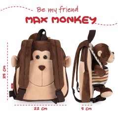 Mochila reversible + peluche Mono Max 25cm