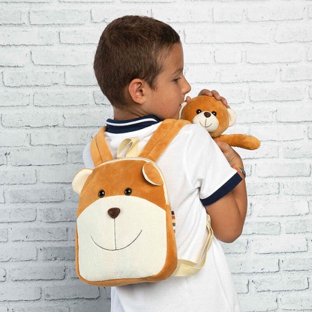 Mochila reversible + peluche Oso Benji 25cm