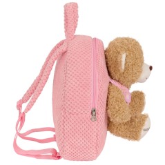 Mochila + peluche Osito Rosa 27cm