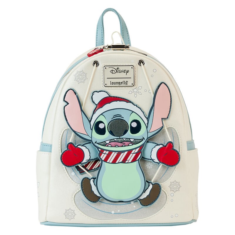 Mochila glitter Holiday Snow Angel Stitch Disney Loungefly 26cm