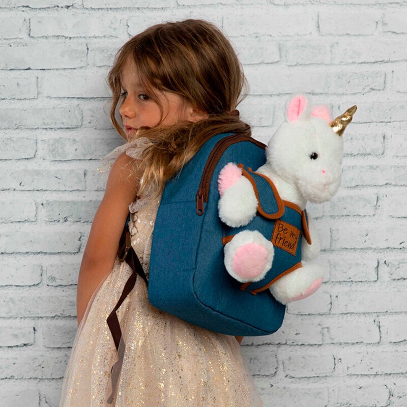 Mochila + peluche Unicornio Tiara 26cm