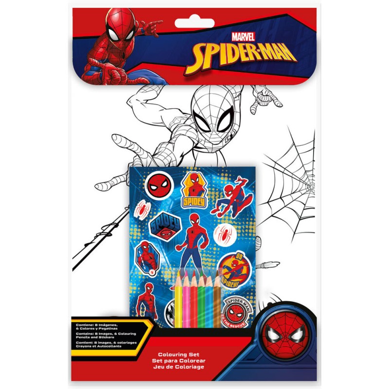 Set colorear + pegatinas Spiderman Marvel