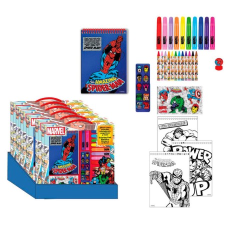 Set papeleria coloreable Marvel