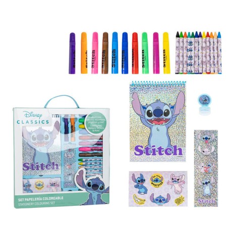 Set papeleria coloreable Stitch Disney