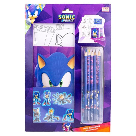 Set papeleria coloreable Sonic Prime