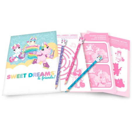 Set papeleria cuaderno + 6 lapices Sweet Dreams