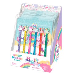 Set papeleria cuaderno + 6 lapices Sweet Dreams