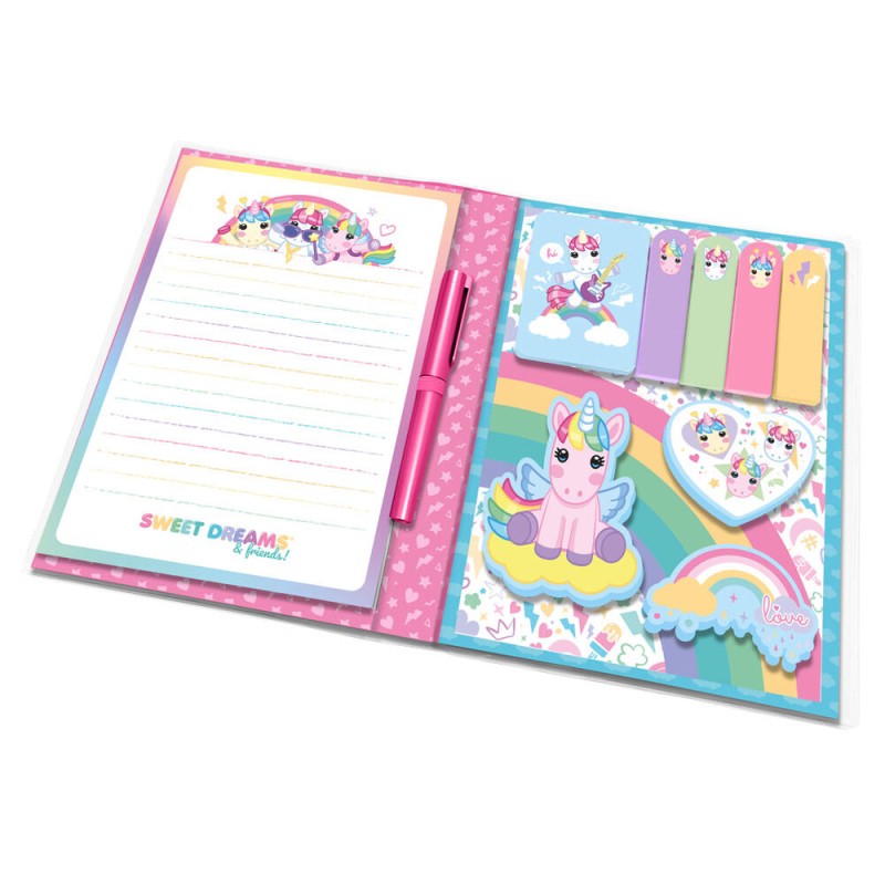 Set papeleria cuaderno + pegatinas Sweet Dreams