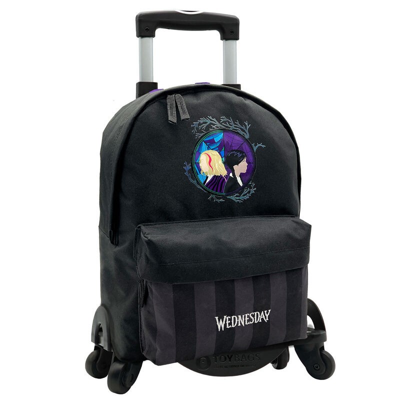 Mochila Miercoles Addams y Enid + Carro Toybags Miercoles 43cm