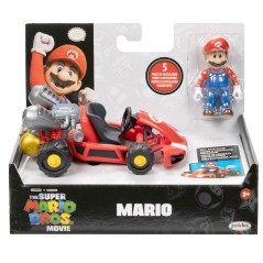 Vehiculo + figura Super Mario Bros La Pelicula Mario Kart 6cm surtido