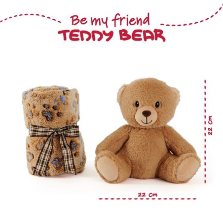 Peluche + manta suave Oso Teddy 22cm