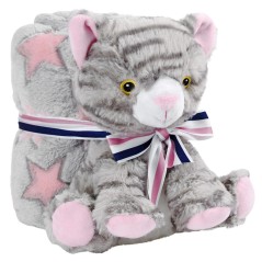 Peluche + Manta suave Gato Candy 22cm