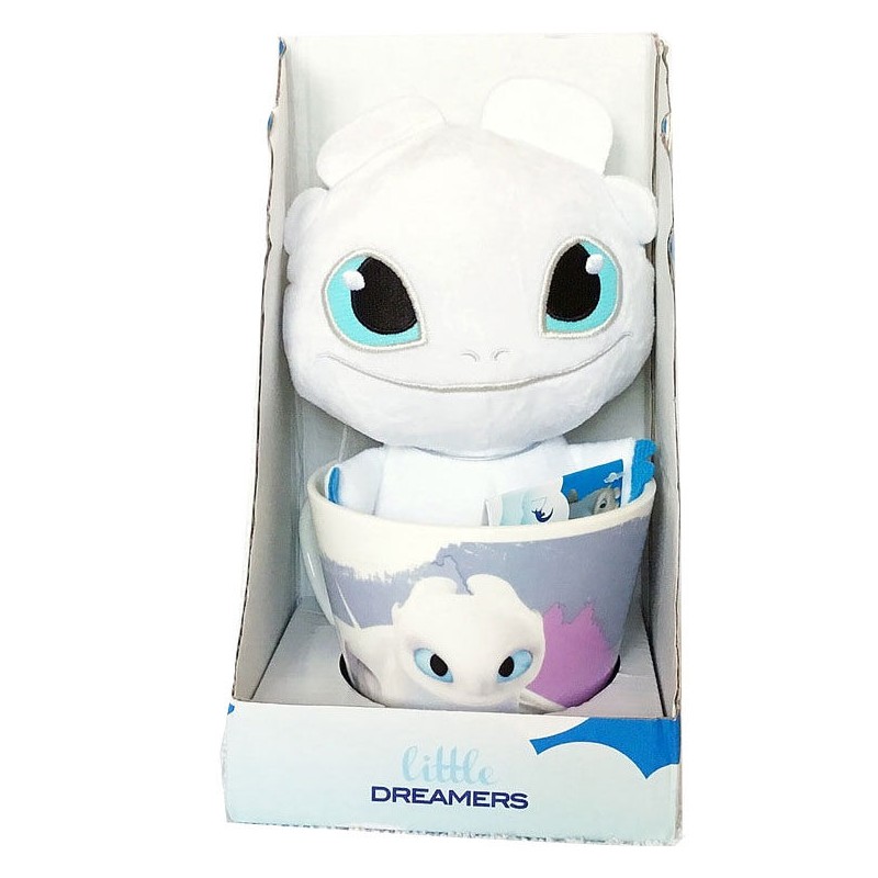 Taza + Peluche Furia Luminosa Como Entrenar a tu Dragon 18cm