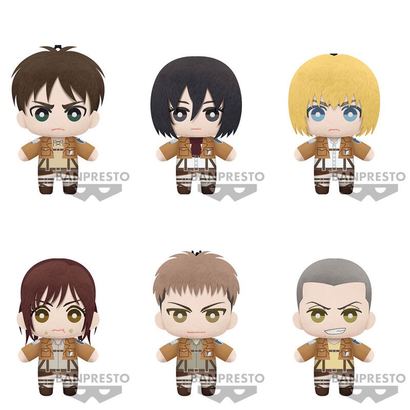 Expositor 9 Peluches Tomonui Series 1 Attack on Titan 15cm surtido