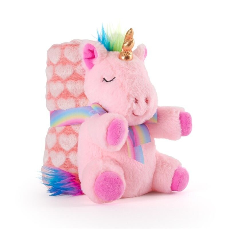 Peluche + Manta suave Unicornio Lily 22cm