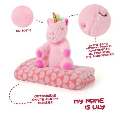 Peluche + Manta suave Unicornio Lily 22cm