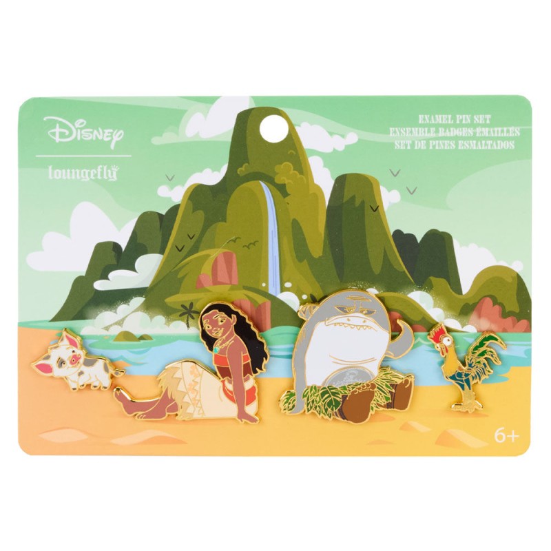 Set 4 Enamel Pin Ocean Waves Vaiana Disney Loungefly