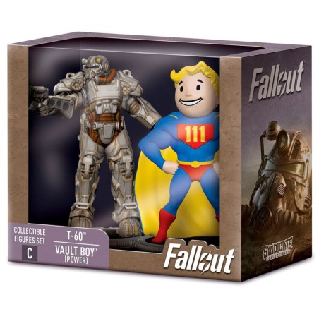 Set 2 figuras T-60 &38 Vaoult Boy Power Fallout 7cm