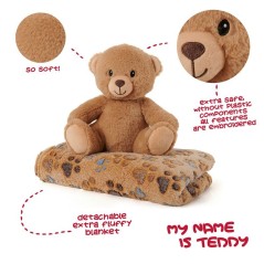 Peluche + manta suave Oso Teddy 22cm sólo 19.95€