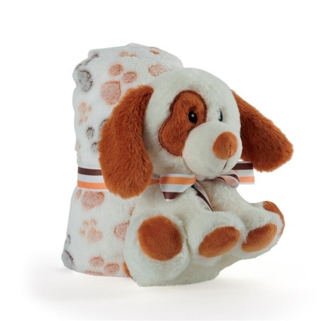 Peluche + Manta suave Perrito Duff 22cm