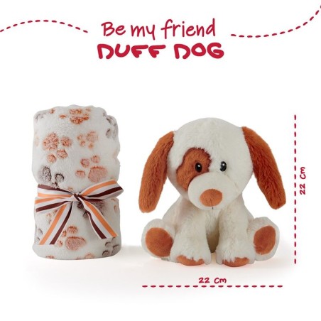 Peluche + Manta suave Perrito Duff 22cm