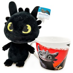 Taza + Peluche Toothless Como Entrenar a tu Dragon 18cm sólo 19.95€