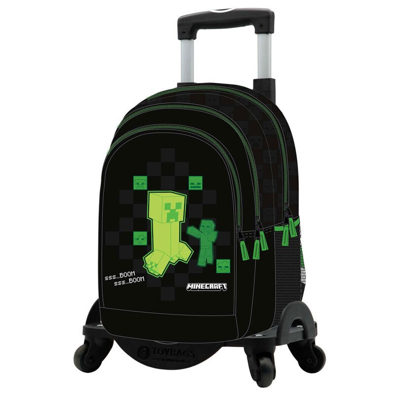 Mochila Creeper Minecraft+ Carro Toybags 44cm