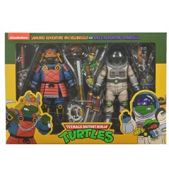 Set 2 figuras Space Adventure Donatello &38 Samurai Adventure Michelangelo Tortugas Ninja 18cm