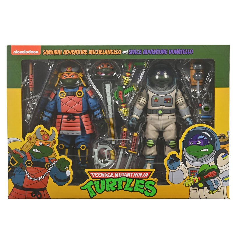 Set 2 figuras Space Adventure Donatello &38 Samurai Adventure Michelangelo Tortugas Ninja 18cm