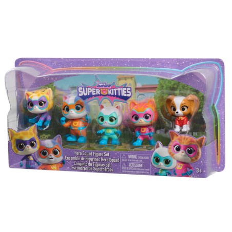 Blister 5 figuras Hero Squad SuperKitties 7,5cm