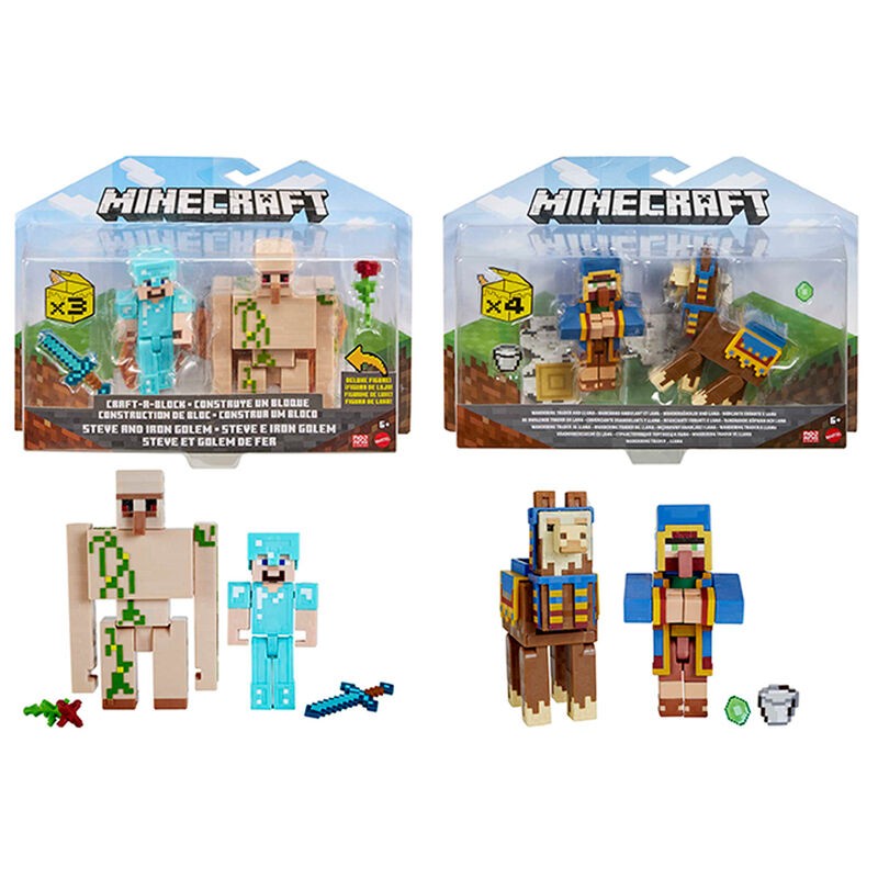 Blister 2 figuras Minecraft 8cm surtido