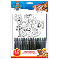 Set papeleria pinta con numeros Patrulla Canina Paw Patrol