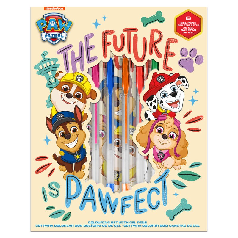 Set papeleria cuaderno + boligrafos de gel Patrulla Canina Paw Patrol