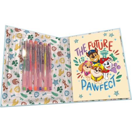 Set papeleria cuaderno + boligrafos de gel Patrulla Canina Paw Patrol