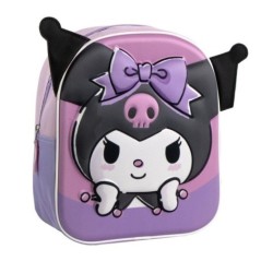 Mochila 3D Kuromi Hello Kitty 28cm