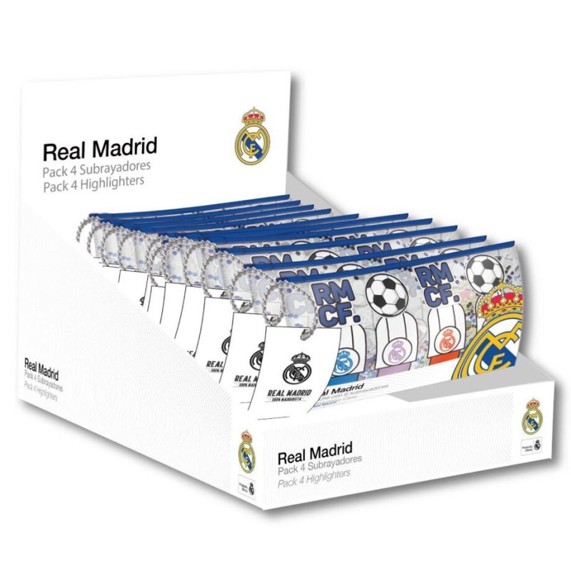 Estuche 4 subrayadores Real Madrid surtido