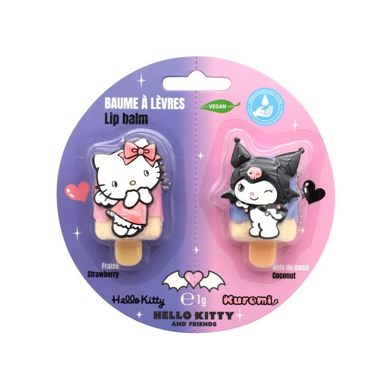 Blister 2 Balsamos Labiales 3D Kuromi & Hello Kitty