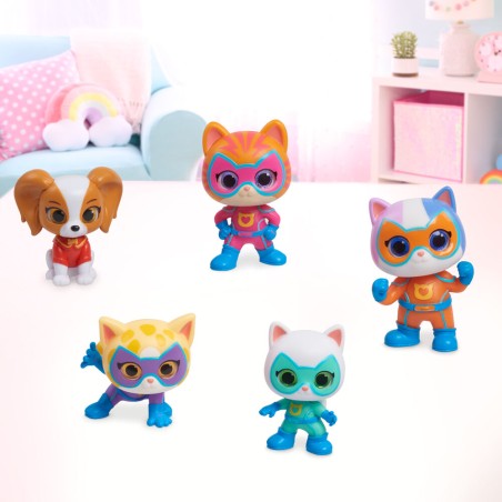 Blister 5 figuras Hero Squad SuperKitties 7,5cm