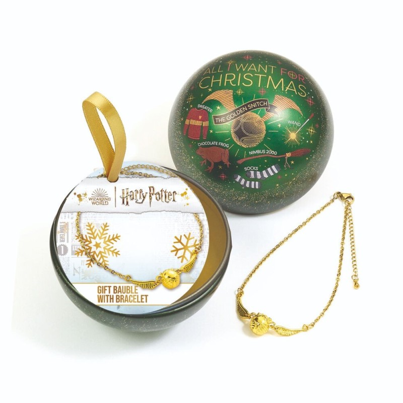 Pulsera Snitch Dorada + Bola de Navidad Harry Potter
