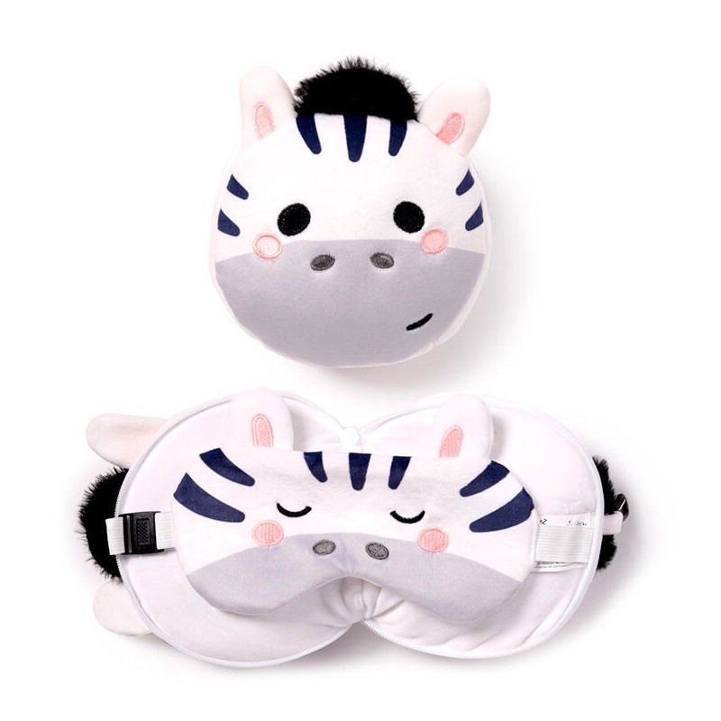 Almohada viaje antifaz Cebra Bali Adoramals Relaxeazzz