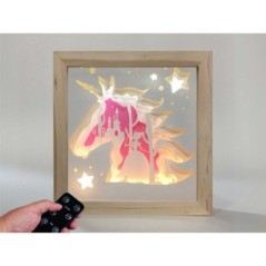 Lampara Unicornio madera
