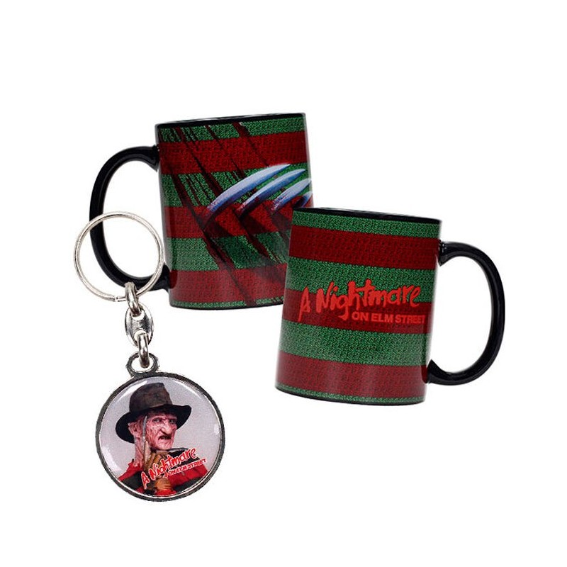 Taza + Llavero metalico Pesadilla Elm Street